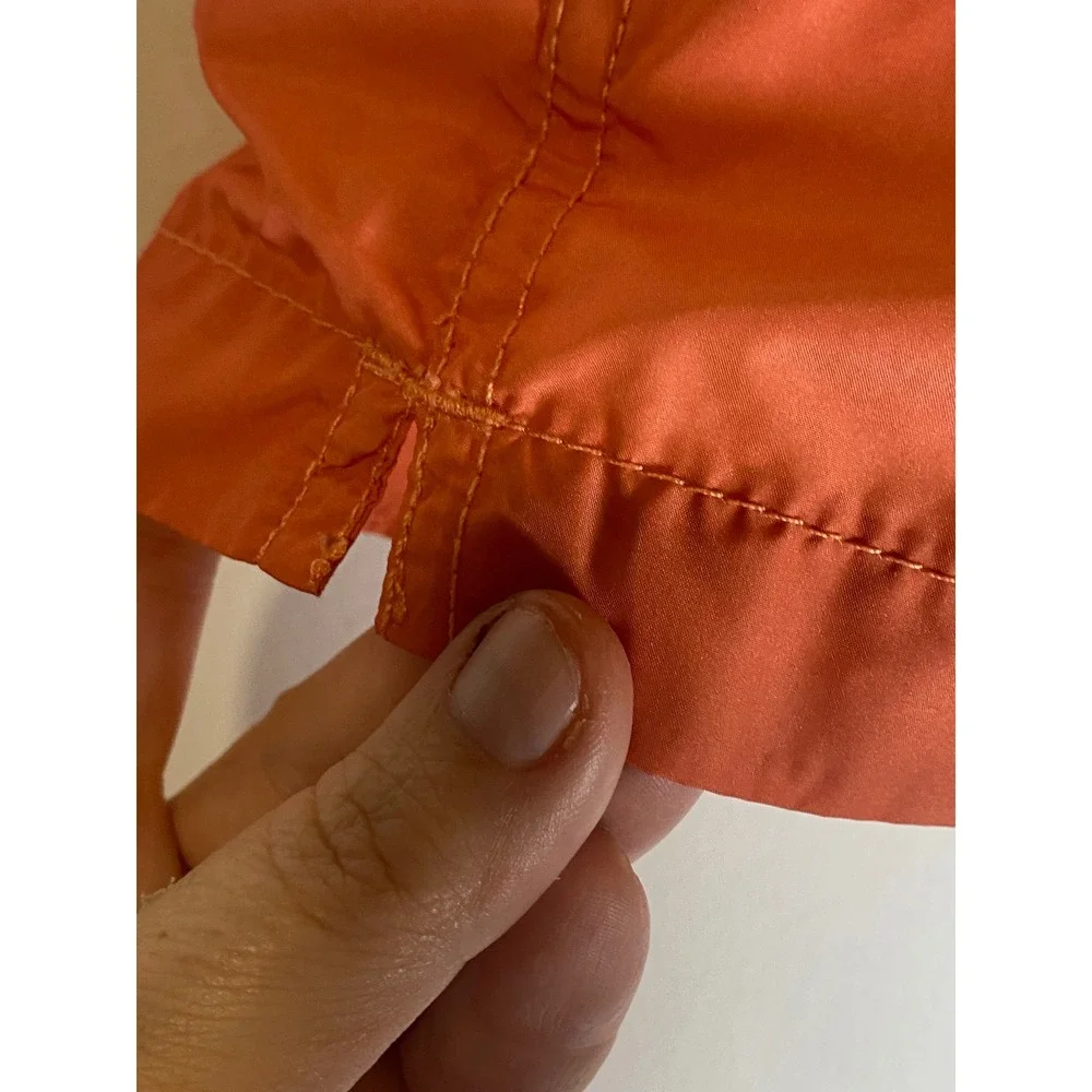 H&M‎ Men's Medium Coral White Polka Dot Lined Drawstring Swim Trunks